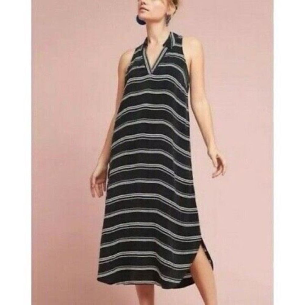 ✨Anthropologie Striped Minimalist V Neck Sz. Medium Dress✨